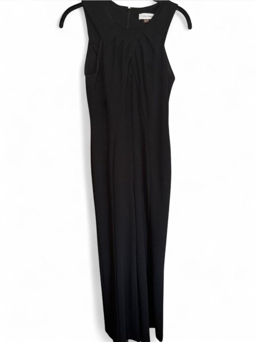 Calvin Klein Black Sleeveless jumpsuit with Pleated Front
